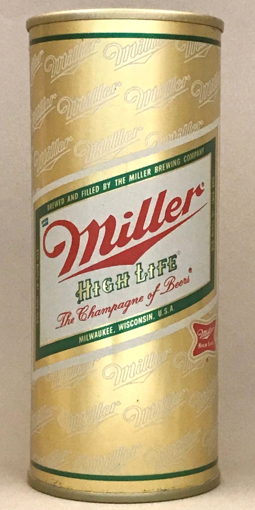 Miller High Life Beer 16 Oz Tab Top Can