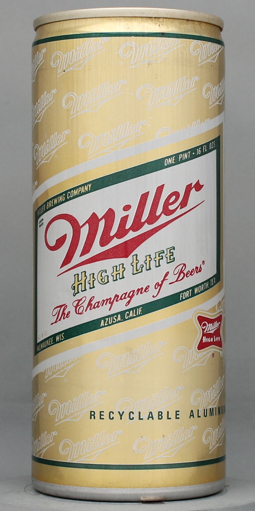 Miller High Life The Champagne Of Beer 16 Oz Tab Top Can