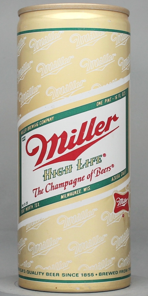 Miller High Life The Champagne Of Beer 16 Oz Tab Top Can