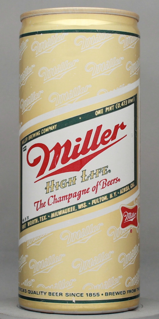 Miller High Life The Champagne Of Beer 16 Oz Tab Top Can