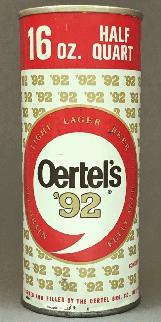 Oertel's 92 Light Lager Beer 16 Oz Tab Top Can