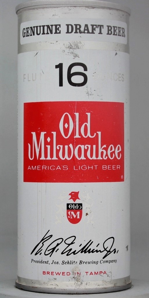 Old Milwaukee Genuine Draft 16 Oz Tab Top Can