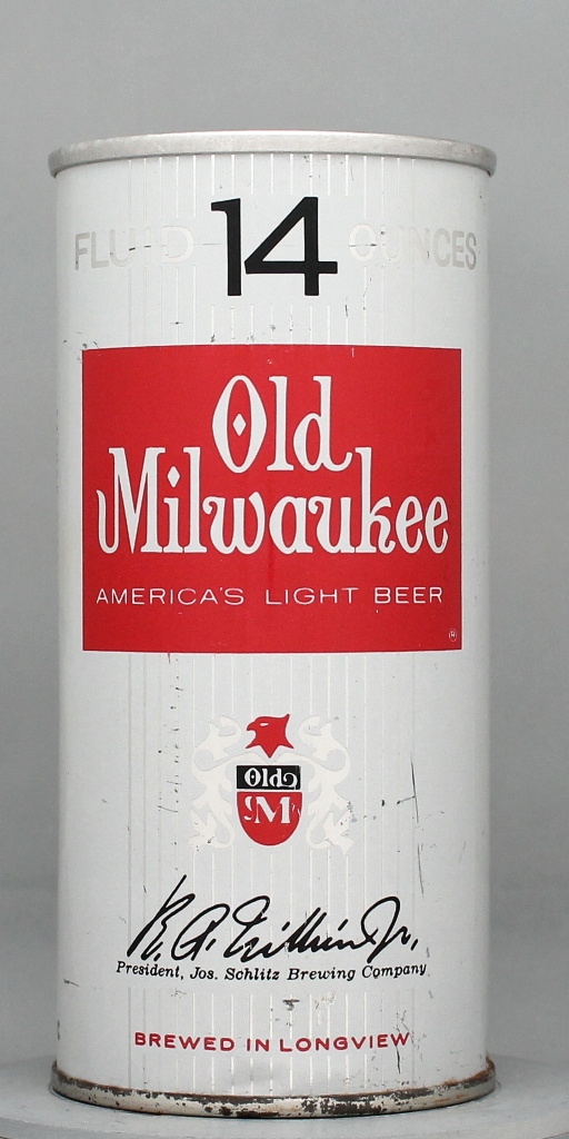 Old Milwaukee America's Light Beer 14 Oz Tab Top Can