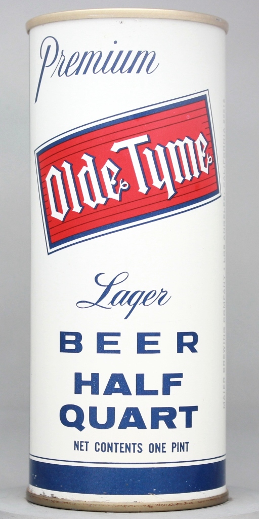 Olde Tyme Premium Lager Beer 16 Oz Tab/Insert Top Can