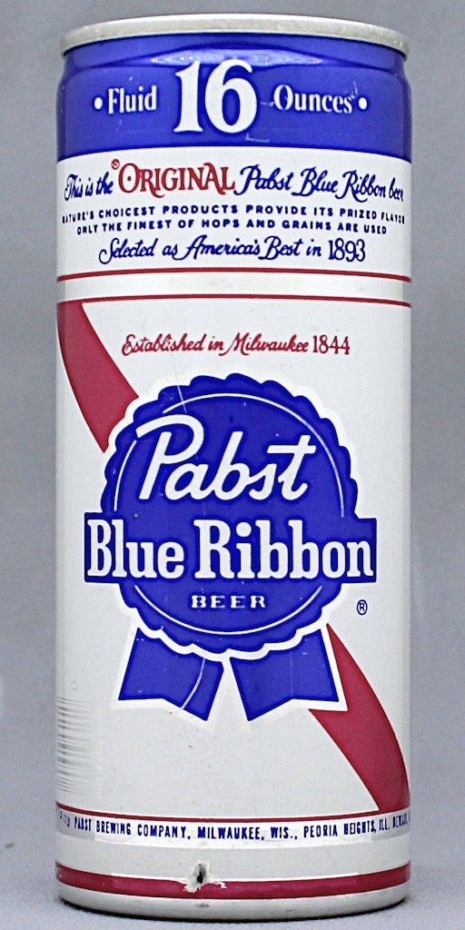 Pabst Blue Ribbon Beer 16 Oz Tab Top Can