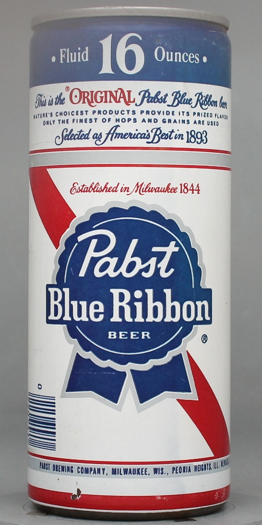 Pabst Blue Ribbon Beer 16 Oz Tab Top Can