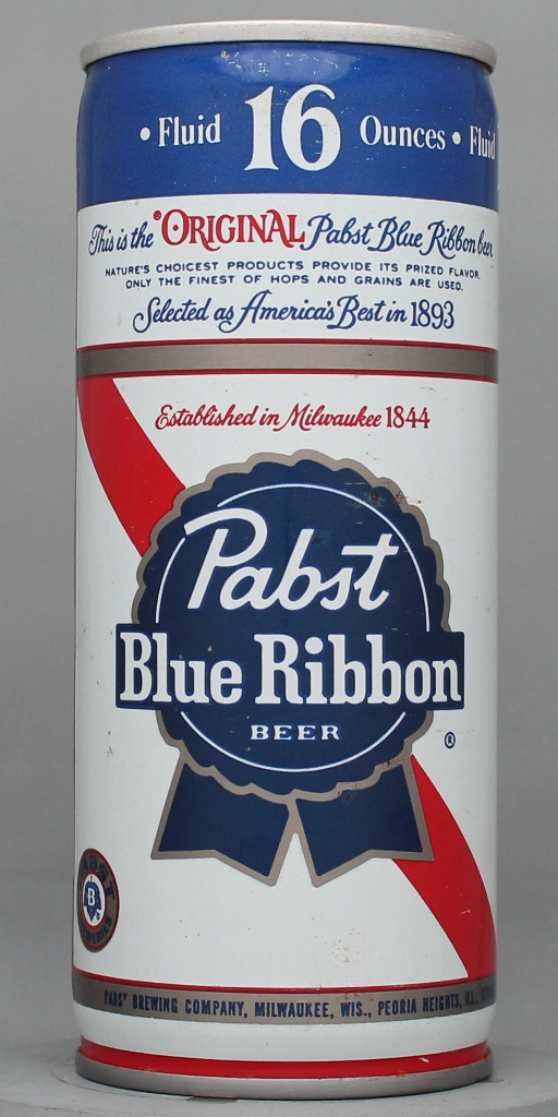 Pabst Blue Ribbon Beer 16 Oz Tab Top Can