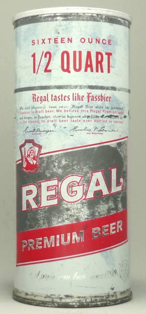 Regal Premium Beer 16 Oz Zip Top Can