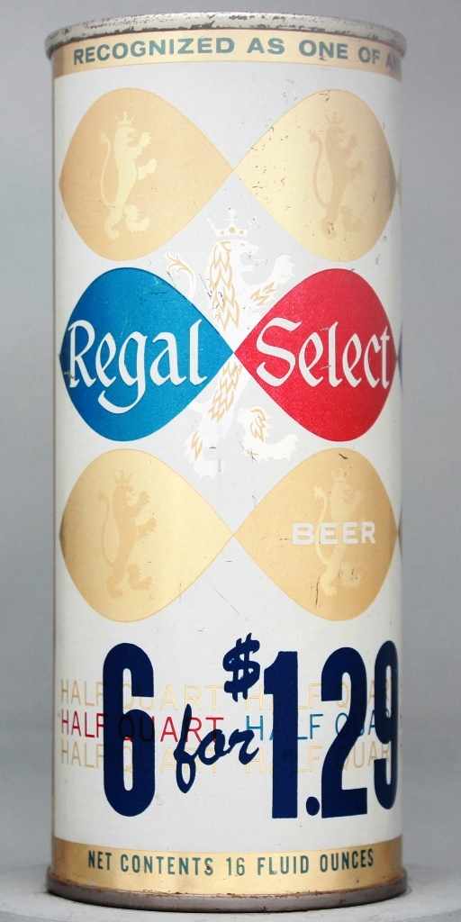 Regal Select Beer 16 Oz Zip/Tab/Insert Top Can