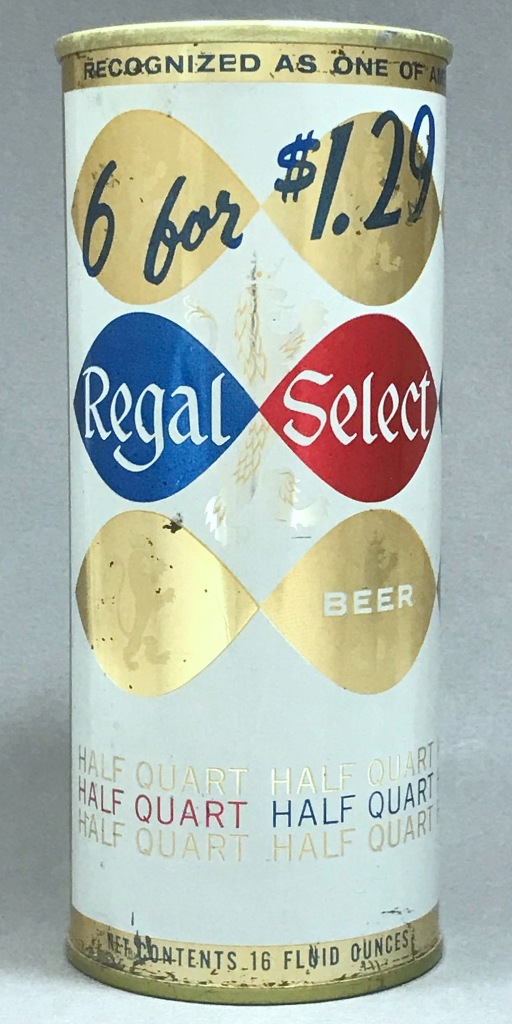 Regal Select Beer 16 Oz Tab Top Can