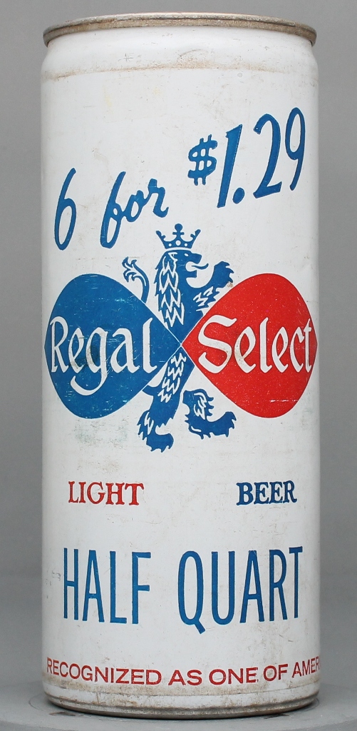Regal Select Light Beer 16 Oz Tab Top Can