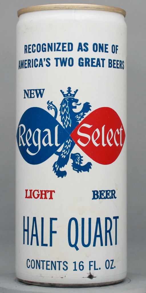 Regal Select Light Beer 16 Oz Tab Top Can