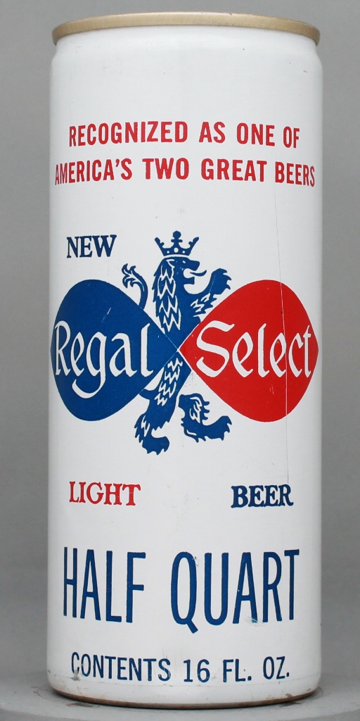 Regal Select Light Beer 16 Oz Tab Top Can