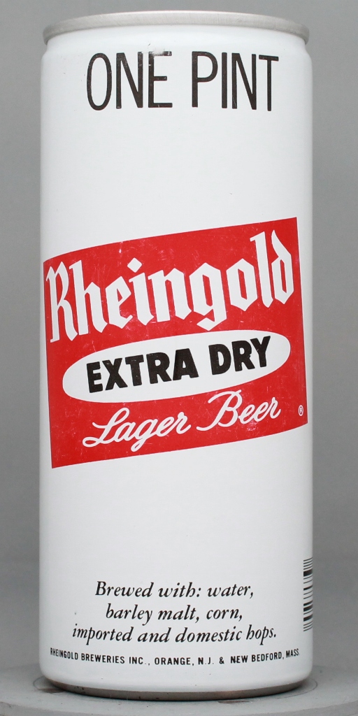 Rheingold Extra Dry Lager Beer 16 Oz Tab Top Can