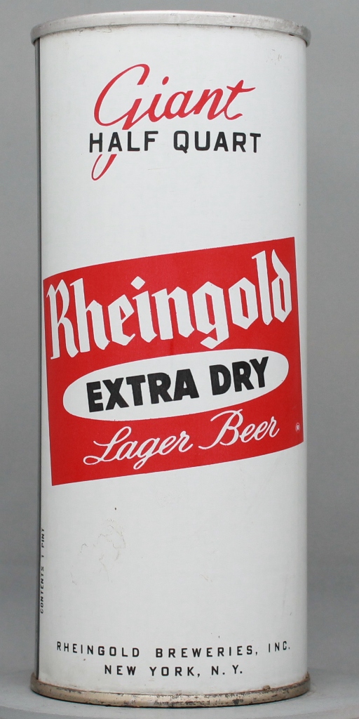 Rheingold Extra Dry Lager Beer 16 Oz Zip/Tab Top Can