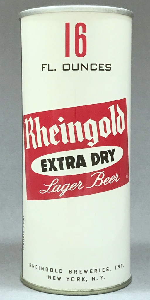 Rheingold Extra Dry Lager Beer 16 Oz Tab Top Can