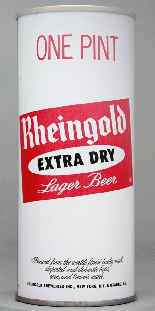 Rheingold Extra Dry Lager Beer 16 Oz Tab Top Can