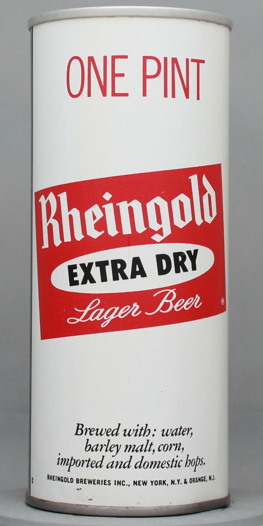 Rheingold Extra Dry Lager Beer 16 Oz Tab Top Can