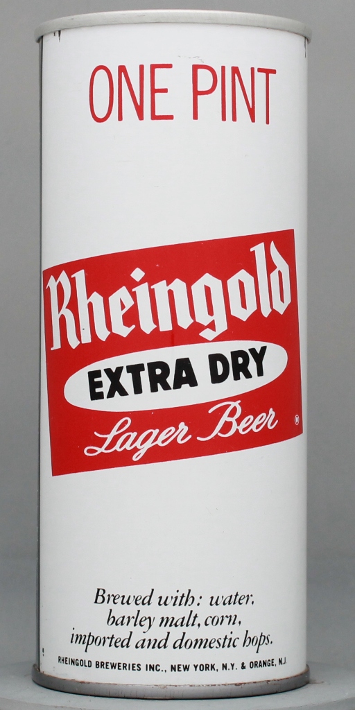 Rheingold Extra Dry Lager Beer 16 Oz Tab Top Can