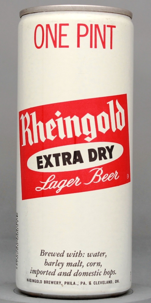 Rheingold Extra Dry Lager Beer 16 Oz Tab Top Can