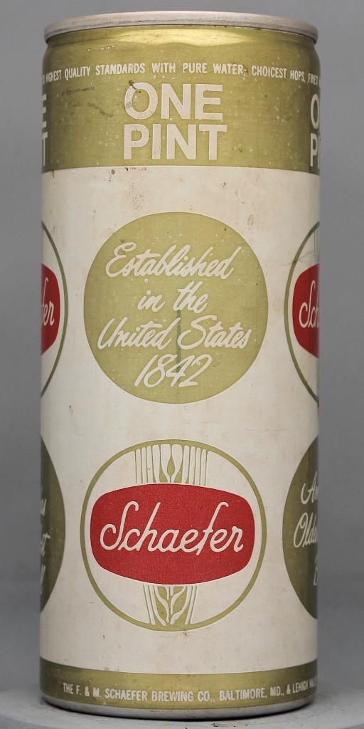 Schaefer Beer 16 Oz Tab Top Can