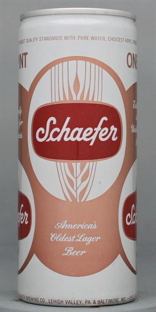 Schaefer America's Oldest Lager Beer 16 Oz Tab Top Can