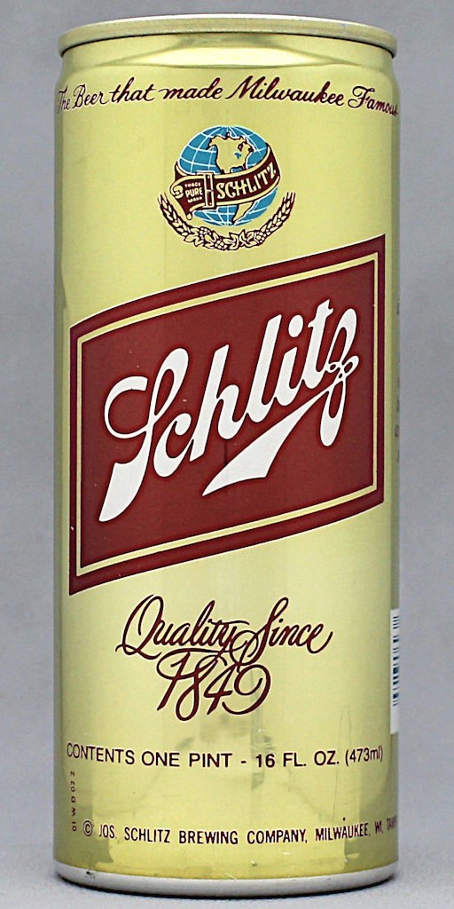 Schlitz Beer 16 Oz Tab Top Can