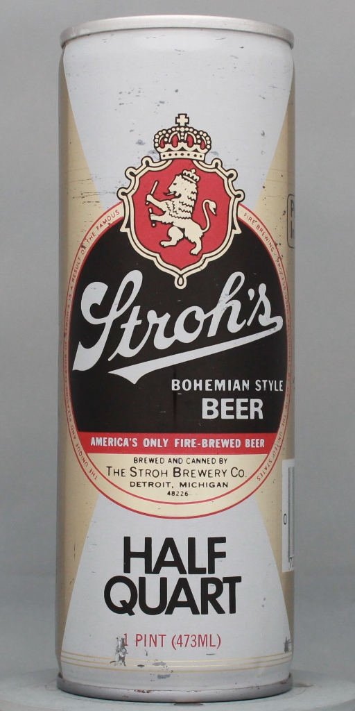 Stroh's Bohemian Style Beer 16 Oz Tab Top Can