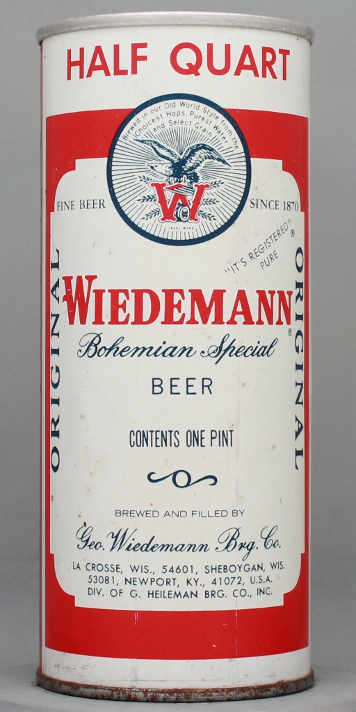 Wiedemann Bohemian Special Beer 16 Oz Tab Top Can