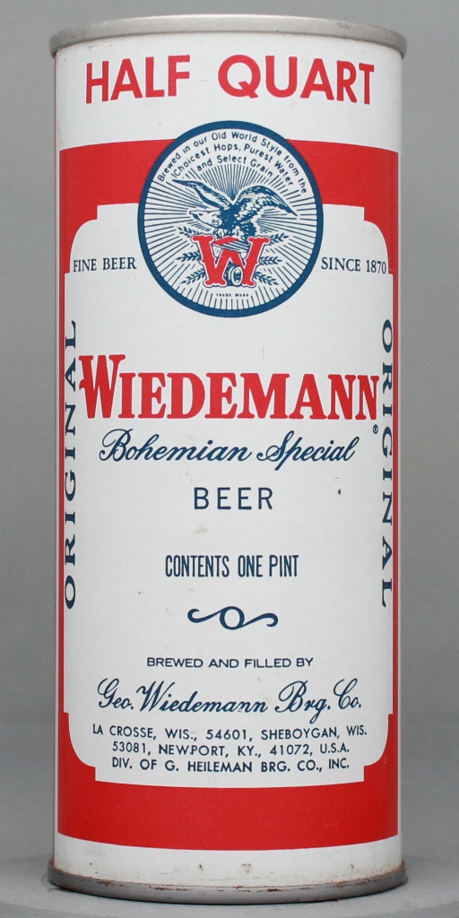 Wiedemann Bohemian Special Beer 16 Oz Tab Top Can