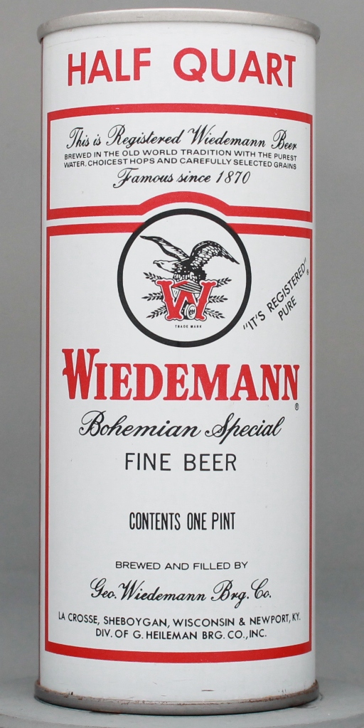 Wiedemann Bohemian Special Fine Beer 16 Oz Tab Top Can