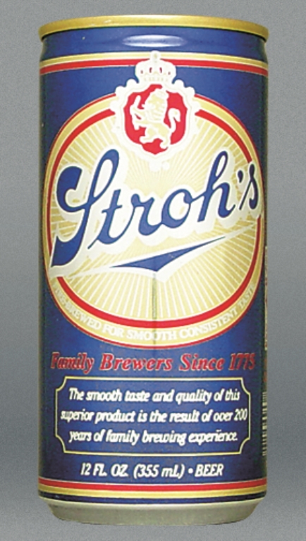 Stroh's Beer Test Can