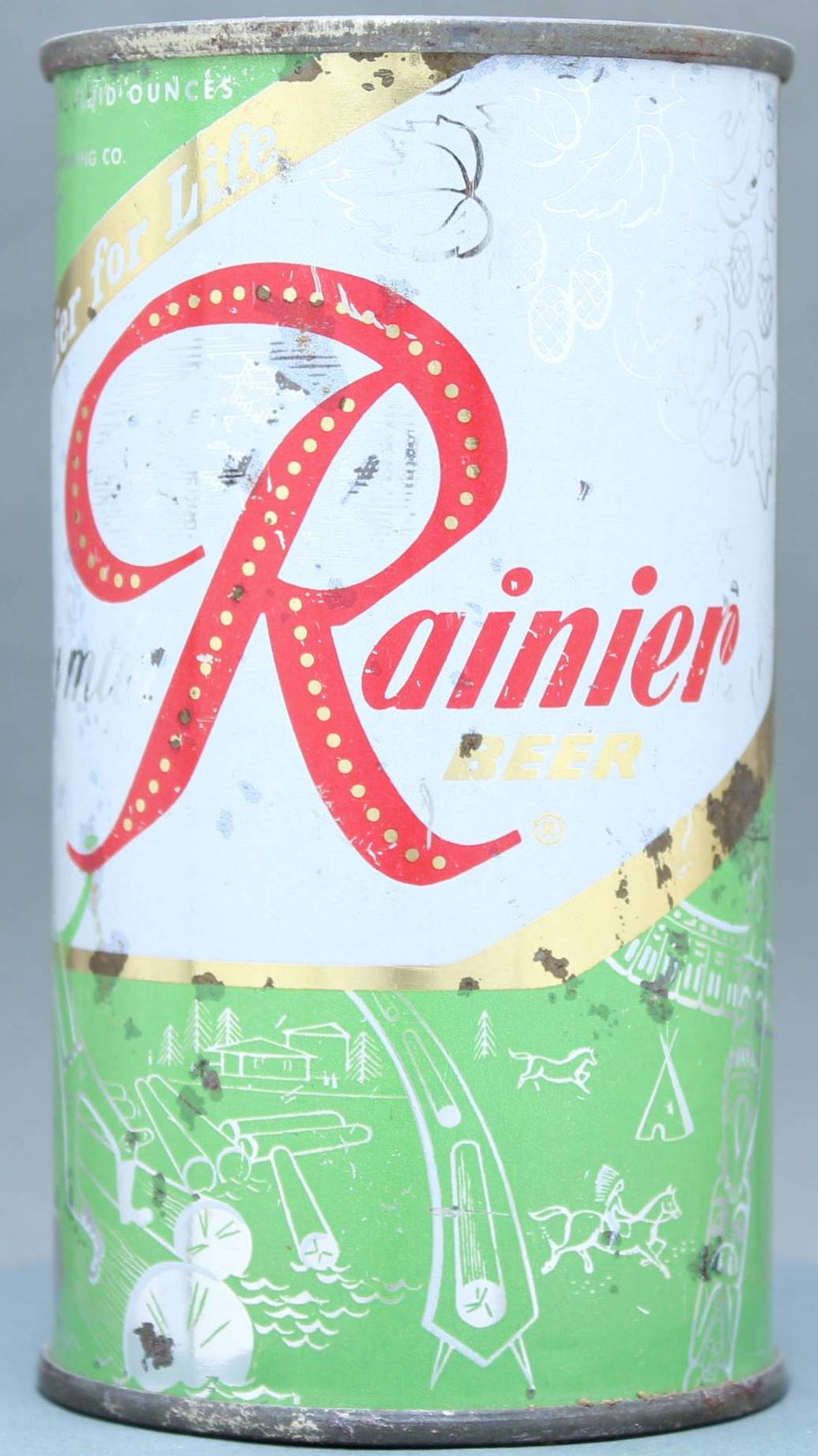 Rainier Beer Flat Top Can