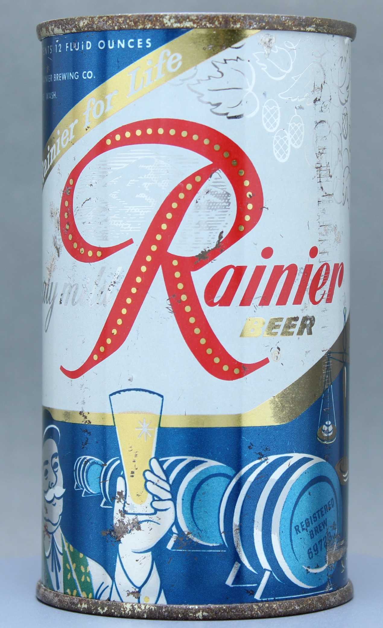 Rainier Beer Flat Top Can