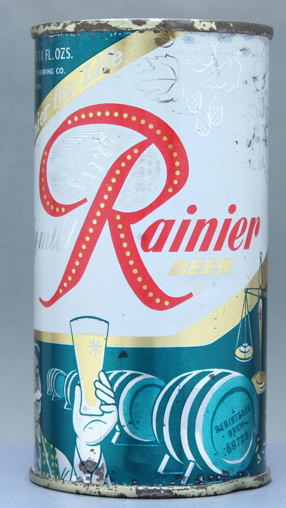 Rainier Beer Flat Top Can