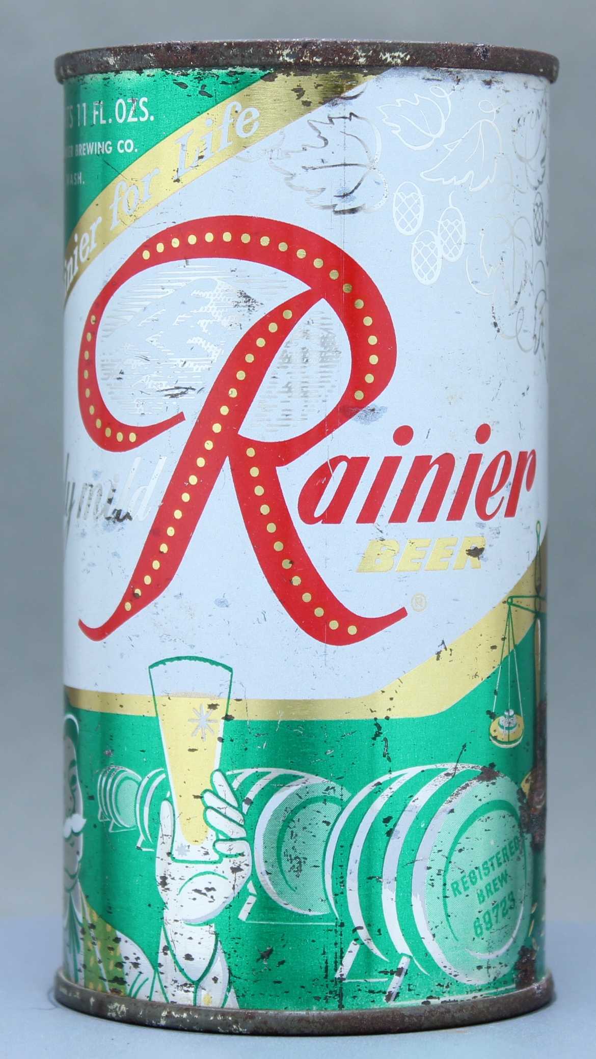 Rainier Beer Flat Top Can
